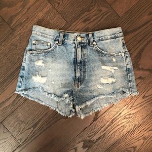 Zara cut off Jean shirt size 6
